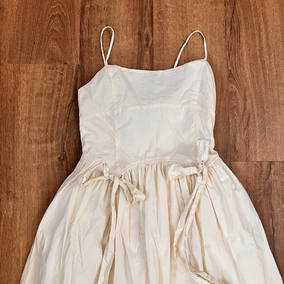 Sofie the Label Ivory Ballon Bow Cotton Midi Dress Sz M - Picture 7 of 14